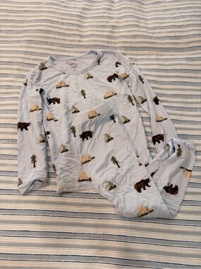 Kyte BABY Light Blue Bear and Tree Pajama Set